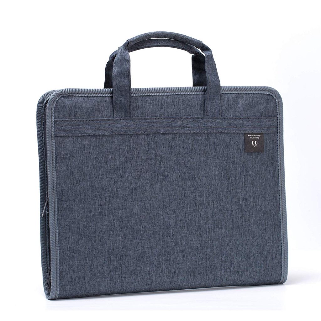 Fabric Expanding File Folder, Accordian Portable Business Briefcase Crown Office Supplies