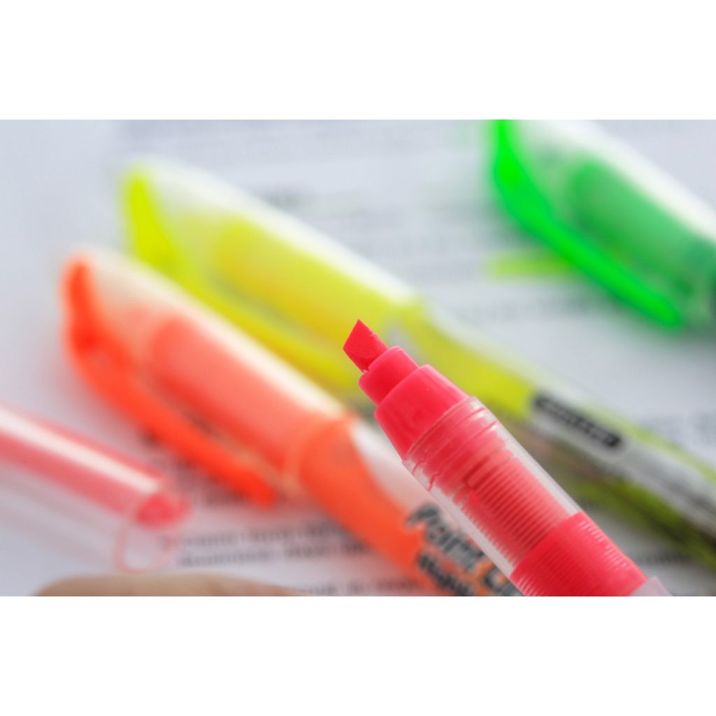 Pen Style Fluorescent Color Liquid Highlighters (4/Pack) Crown Office