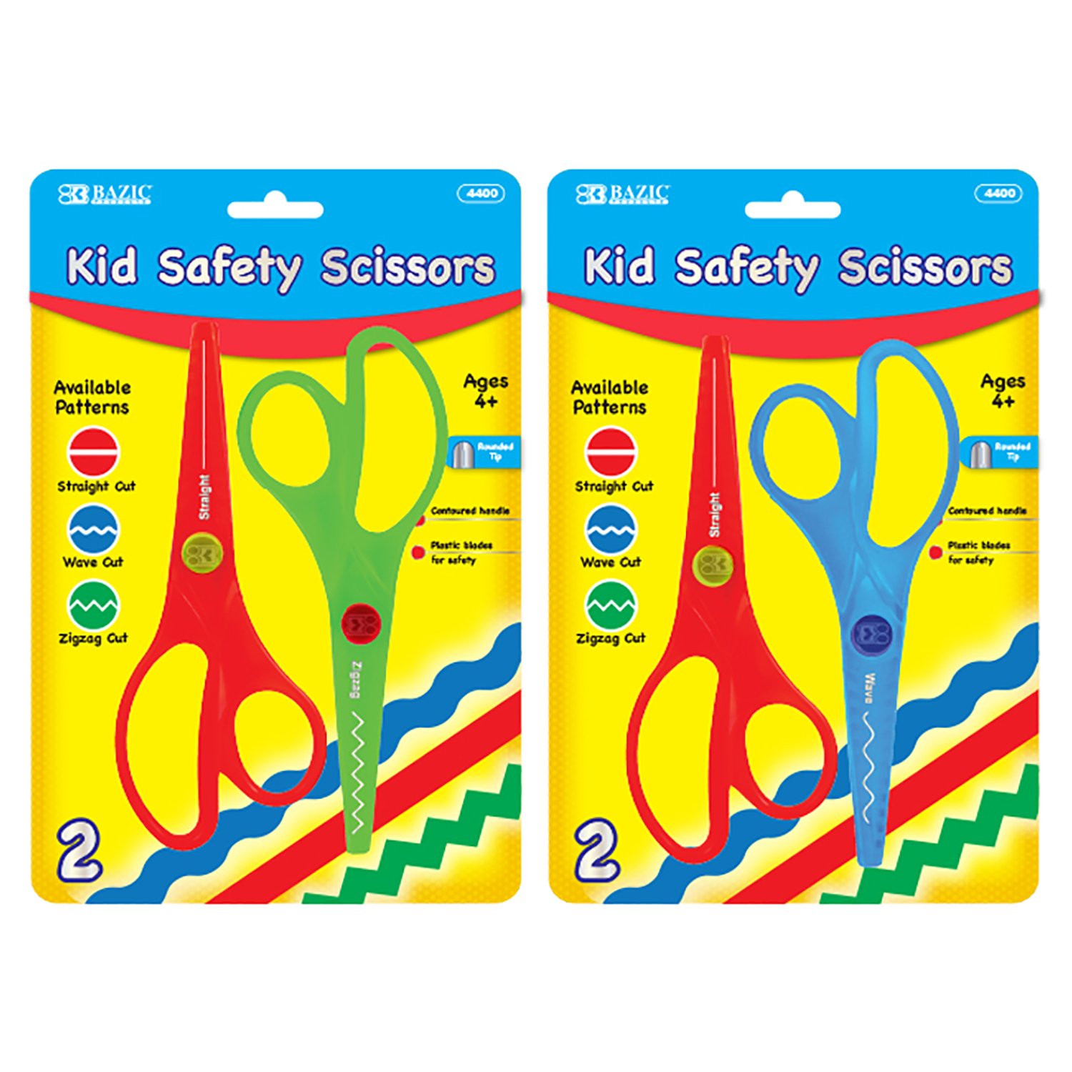 BAZIC - 5 1/2 Kid's Safety Scissors (2/Pack) - Crown Office Supplies