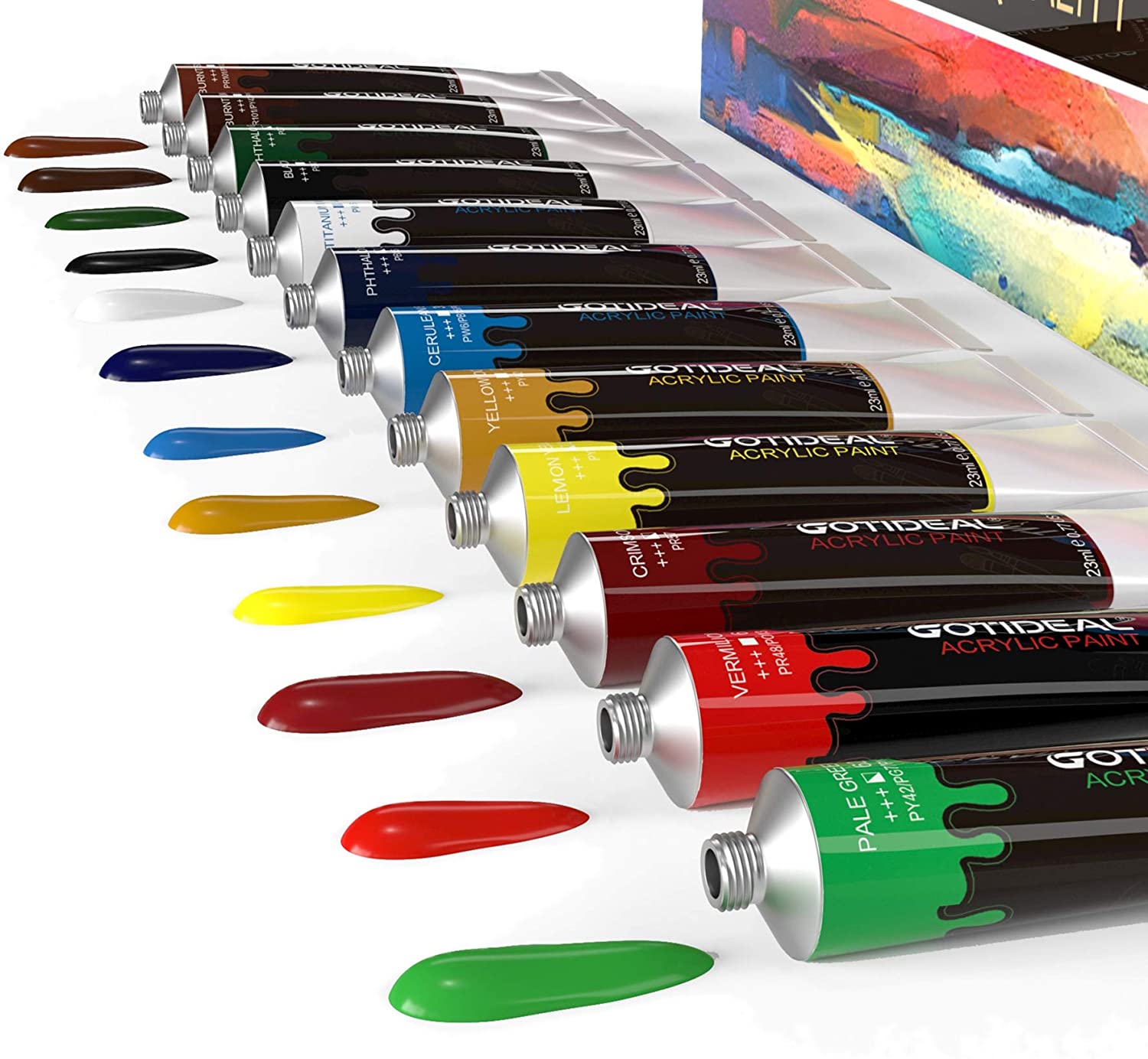 12-9.5ml Colors Acrylic Paint Set â Crown Office Supplies