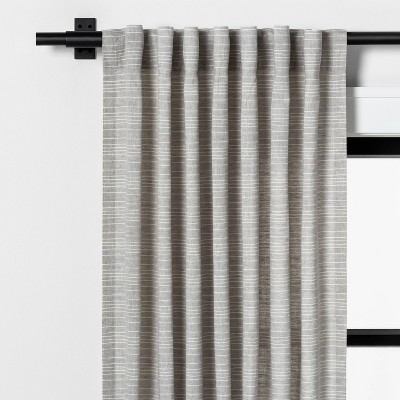 Fine Stripe Curtain Panel Gray / Sour Cream - Hearth & Hand™ with Magnolia  - 84\