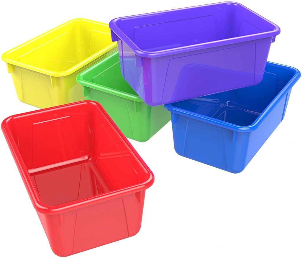 Small Cubby Bin, Plastic Storage Container Cubbies - Assorted Colors ...