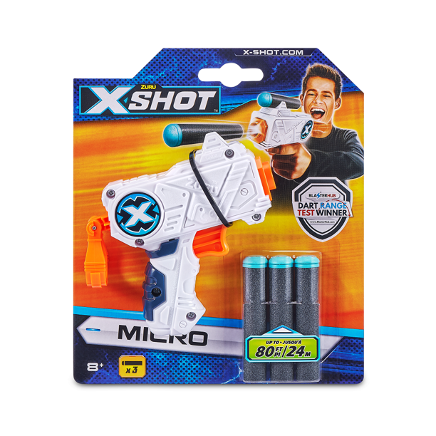 ZURU XShot Micro Dart Blaster with 3 Darts Crown Office Supplies