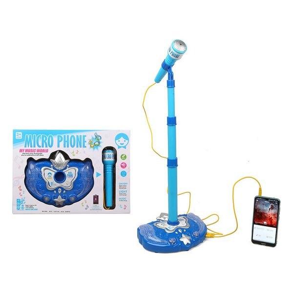 My Music World Karaoke Microphone With Adjustable Stand, Lights - Blue