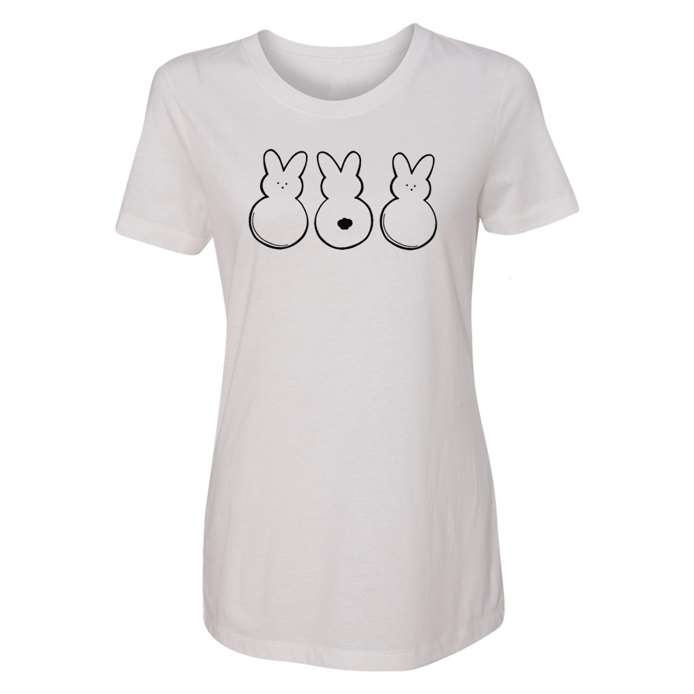 Women's White Short Sleeve Shirt - Marshmallow Bunnies - Crown Office ...