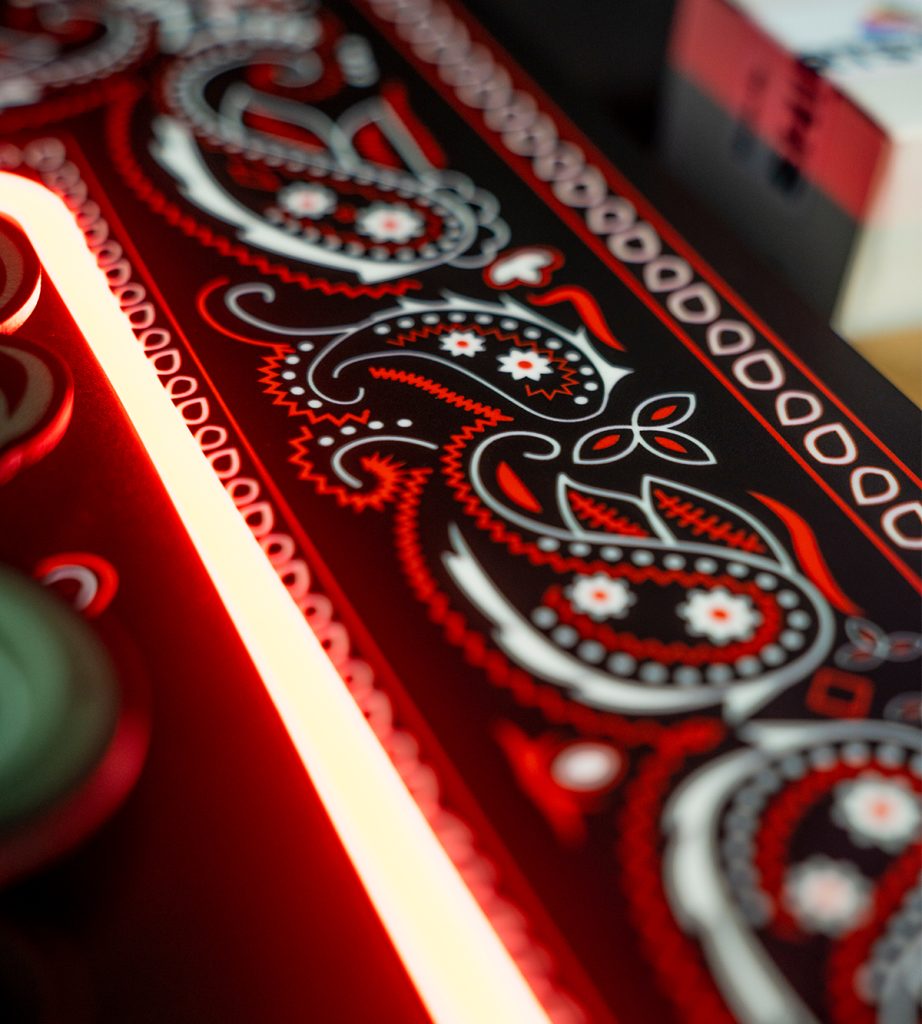 Red Bandana Skull LED Acrylic Wall Art Crown Office Supplies