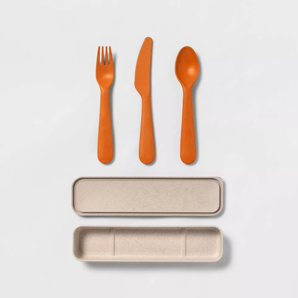 Flatware Set White/Orange - Cat and Jack