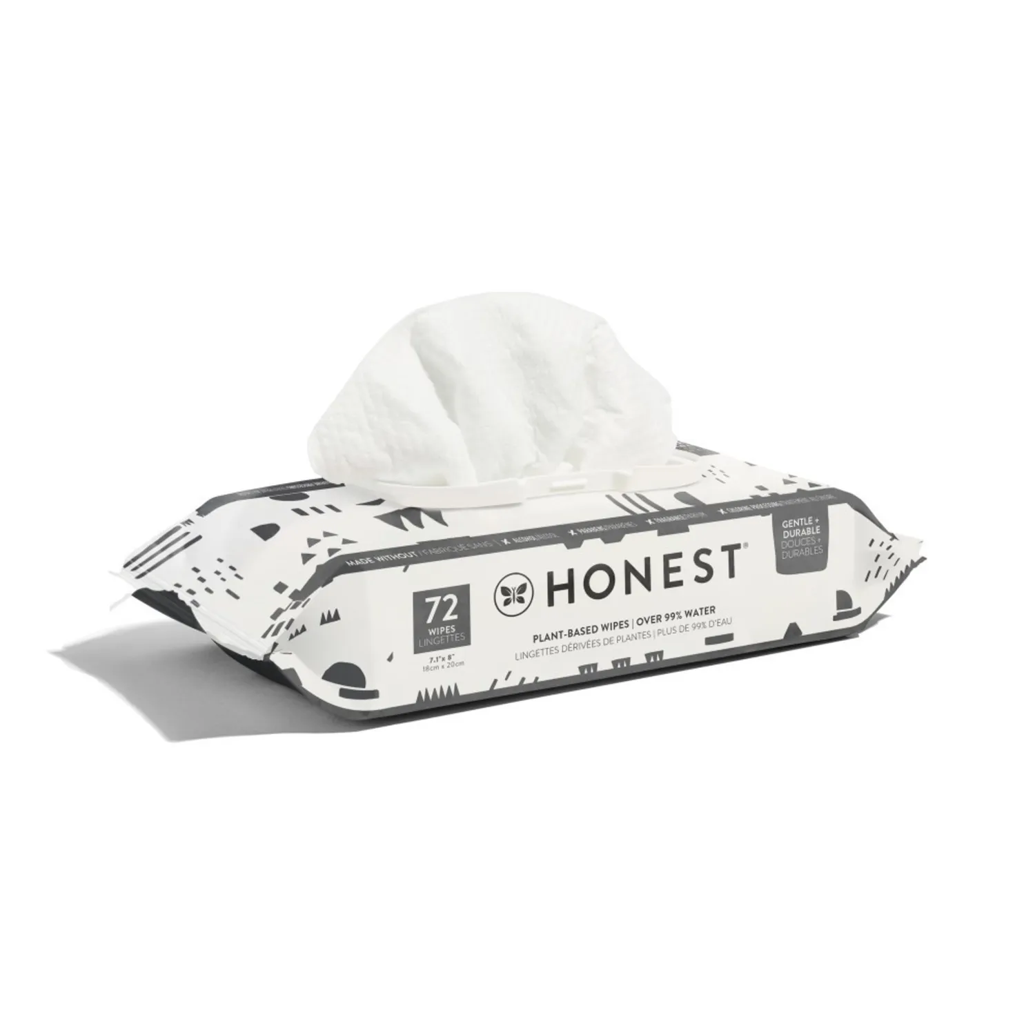 Honest Plant-Based Wipes, Pattern Play - 72 ct