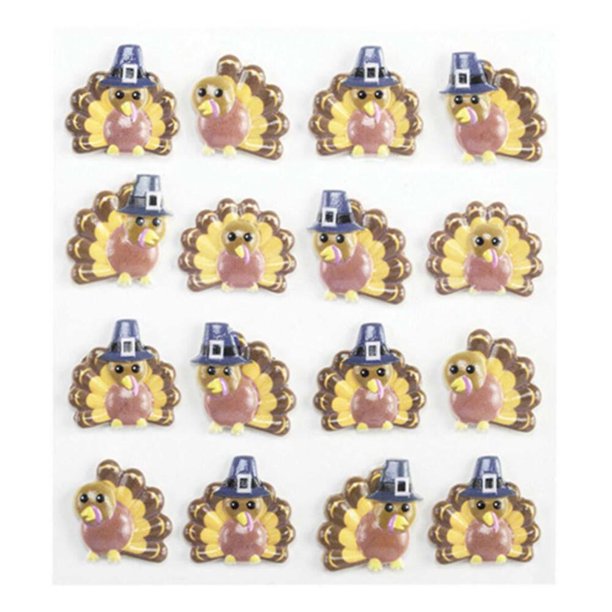 Jolee's Boutique Turkey Cabochons Thanksgiving Stickers