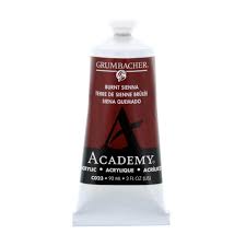 Grumbacher® Academy® Burnt Sienna Acrylic Paint, 3oz.