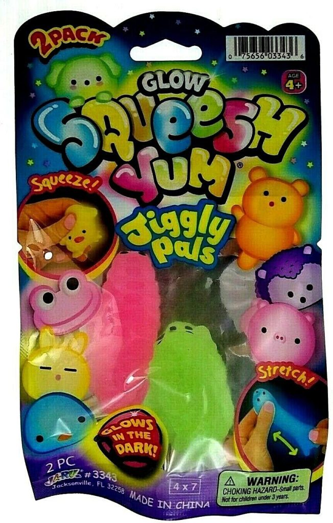 Glow Squeesh Yum Jiggly Pals 2 pack Stretch Animals JaRu Caterpillar