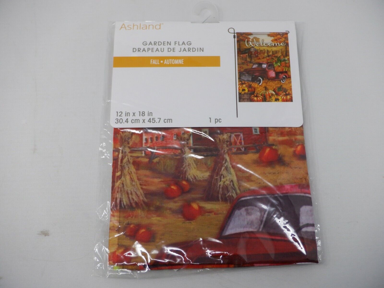 Welcome Fall Autumn Thanksgiving Ashland Garden Flag 12 x 18in