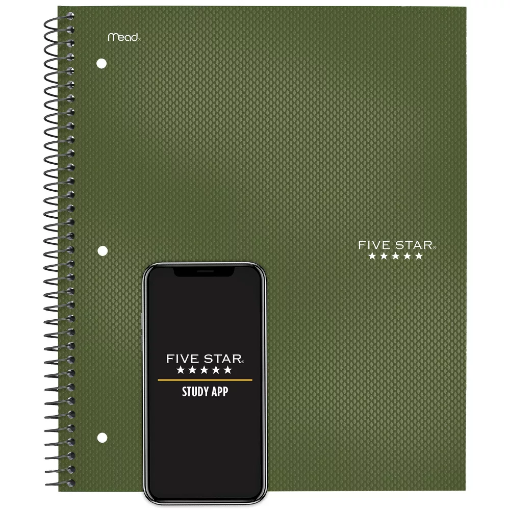 Five Star 130 sheet College Ruled 1 Subject Spiral Notebook Assorted