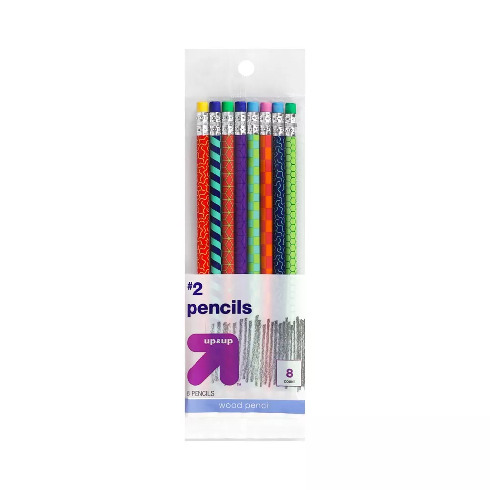 Up & Up Wood Pencils Pattern Set - 8 Pack