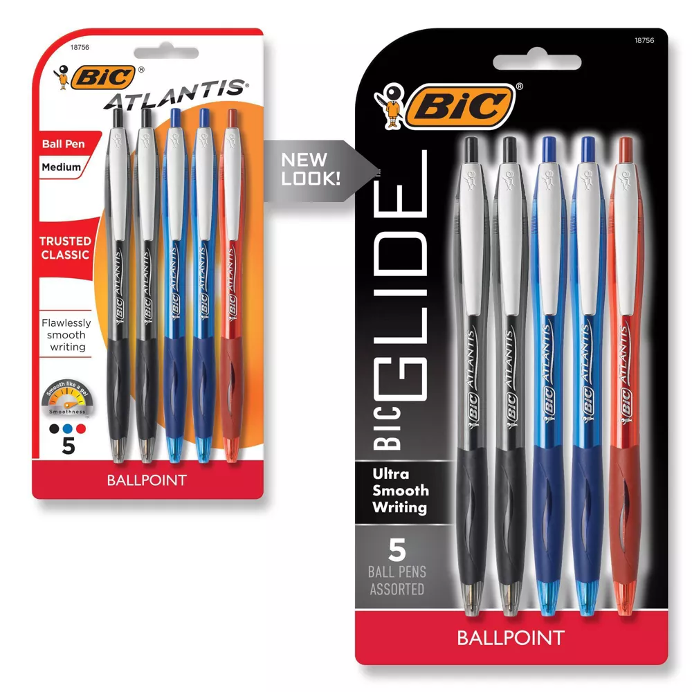 BiC 5pk Retractable Ballpoint Pens Multicolor