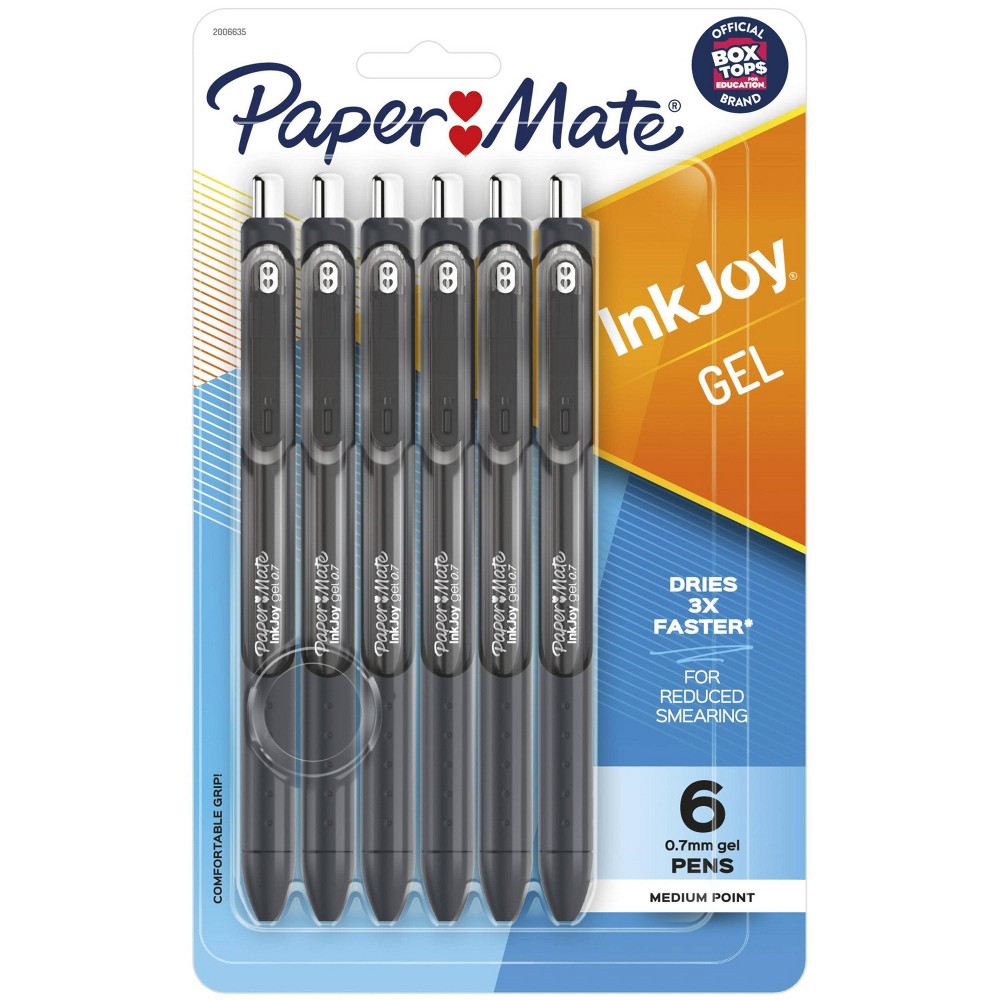 Paper Mate InkJoy Gel Pens .7mm 6-pk-Black