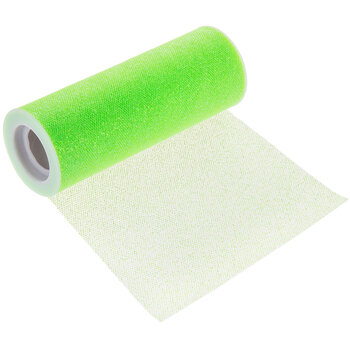 Celebrate It – Neon Green Glitter Tulle – 6″