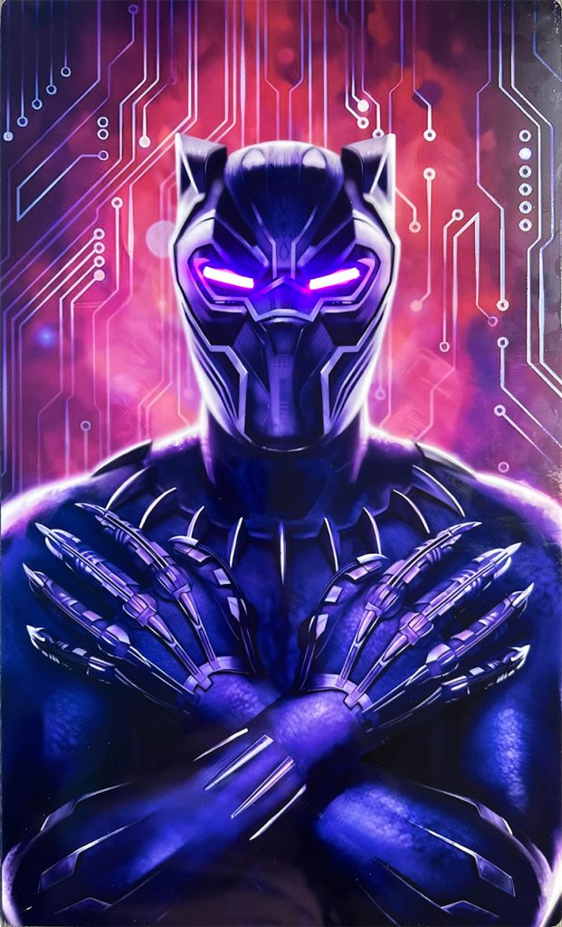 Purple Eyes Black Panther LED Fan Art Crown Office Supplies