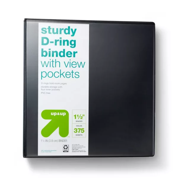 1.5" 3 Ring Binder Clear View up & up™ Crown Office Supplies
