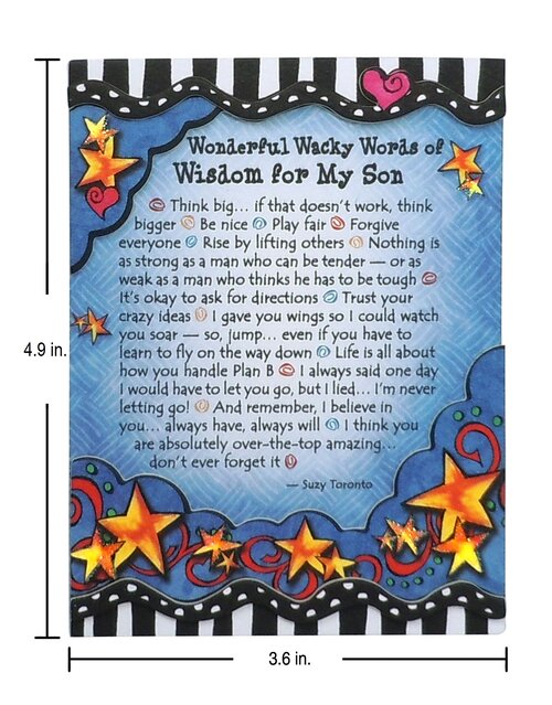 "Wonderful Wacky Words of Wisdom for My Son" Magnet