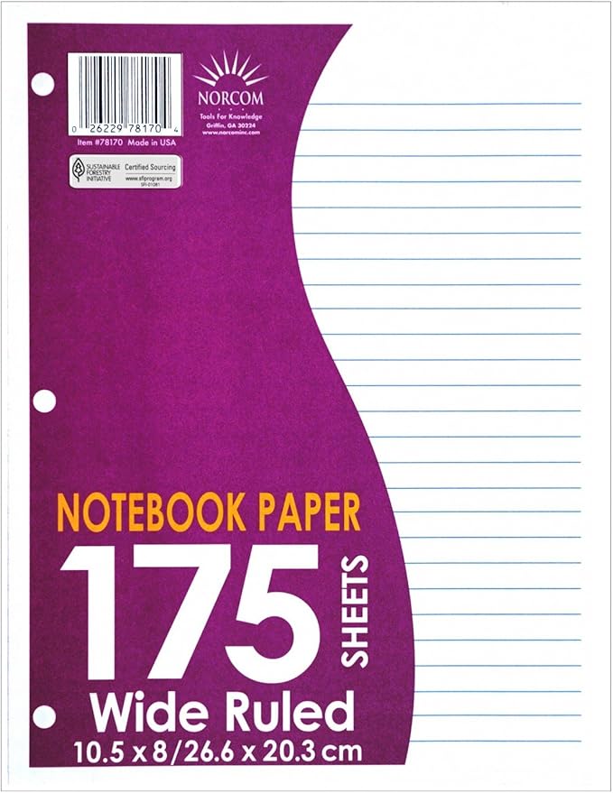 Norcom 175ct Wide Ruled Filler Paper