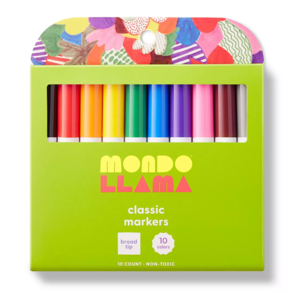 10ct Markers Broad Tip Classic Colors - Mondo Llama