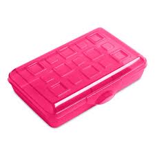 Sterilite Pencil Box Pink Glitter