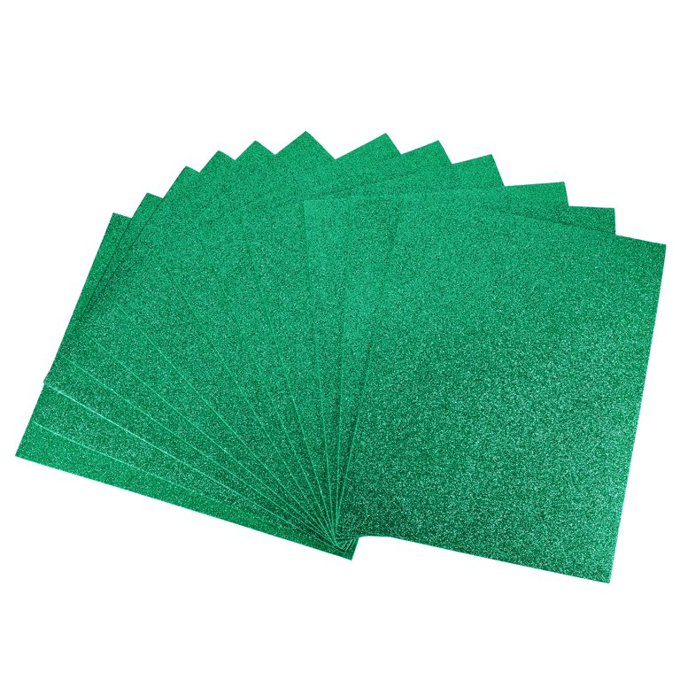 Creatology - Adhesive Foam Green Glitter Sheets (6)