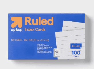 Up & Up Index Cards, 3" x 5", White, 100 Count