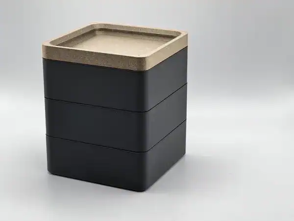 H3li0 modular stackable storage boxes in beige